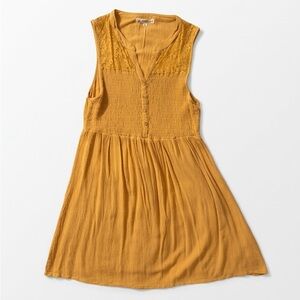 WallFlower Sleeveless Mustard Yellow Button-Front Dress